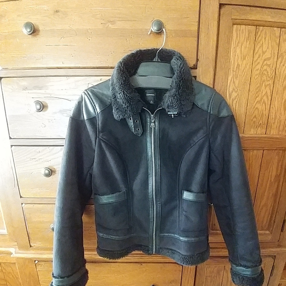Moto furlined jacket